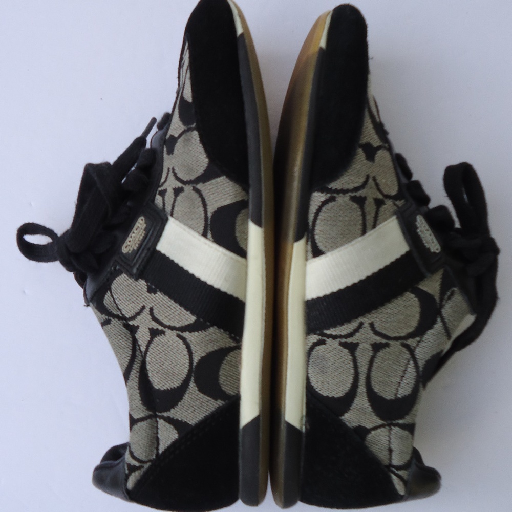 SIZE 5 M. COACH Joss ladies suede & canvas sneakers shoes. - Picture 6 of 8